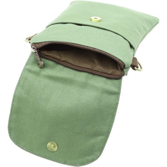 Women's Dark Green Vintage Embroidered Cute Mini Cross Body Bag Small Handbags - Picture 6 of 6